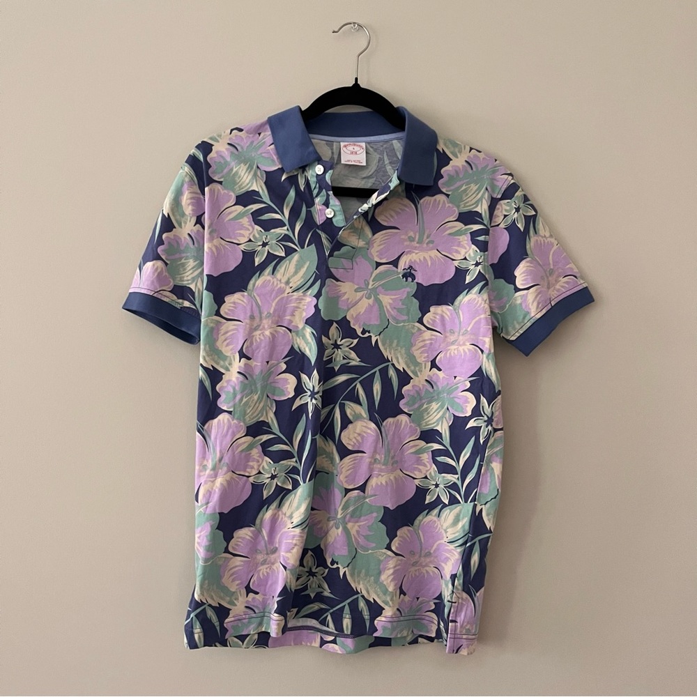 Brooks brothers purple and blue floral shirt